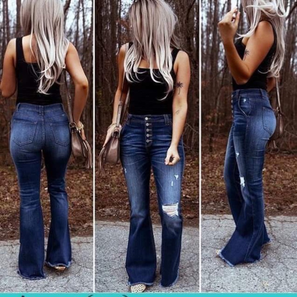 Brand new High waist bell bottom stretch Jeans